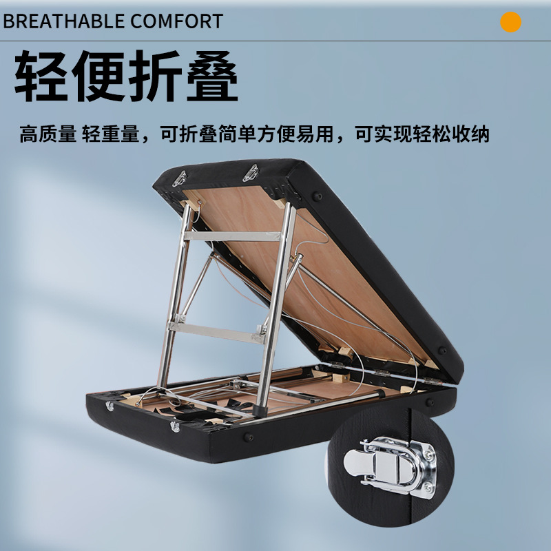 Massage Bed Wholesale Double Beam Reinforced Moxibustion Rehabilitation Physiotherapy Bed Outpatient Folding Bed Portable Massage Bed
