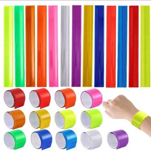 Индивидуальный печатный флокированный отражающий браслет для ночного бега на улице, светоотражающий ремешок для запястья, браслет безопасности оптом