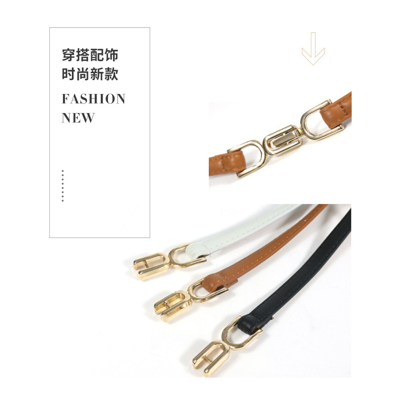New Women's Buckle Adjustable Thin Belt Fashion Elegant Dress Suit Sweater Belt Decorative Waist Belt