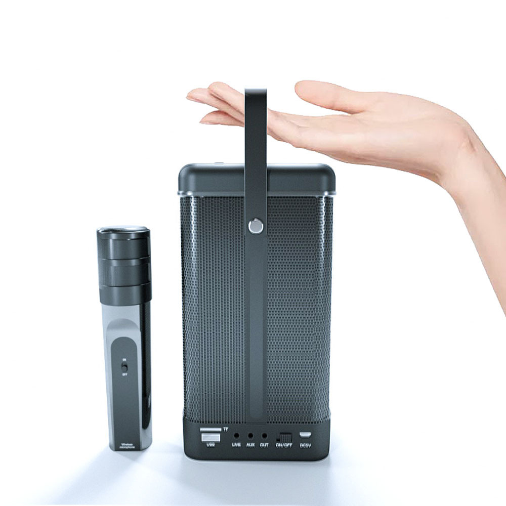 Outdoor Karaoke Microphone Hidden Bluetooth Speaker with Microphone for Camping, Teaching, and Home Singing