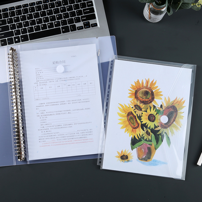 A4-21 hole universal hole binder special file bag horizontal data bag vertical file bag file protection bag