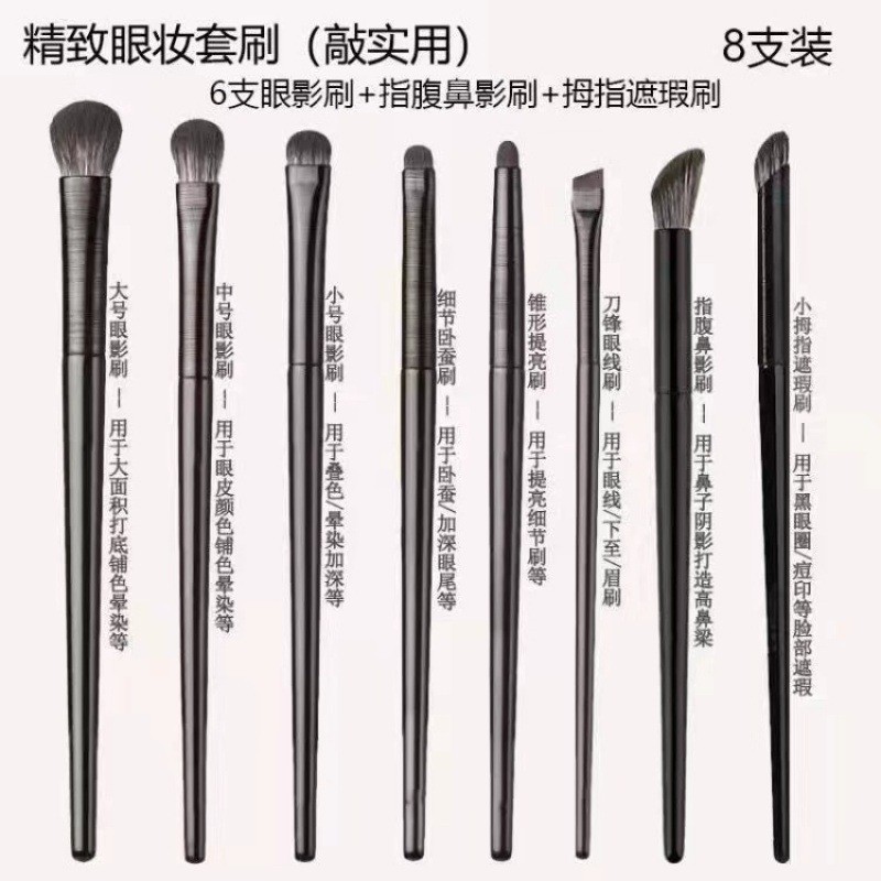 Eye Makeup Brush Set with 6 Soft Bristle Brushes for Eyeshadow, Eyeliner, and Fine Detail Application