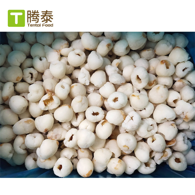 Крупная партия быстрозамороженных личи от завода с черными листьями