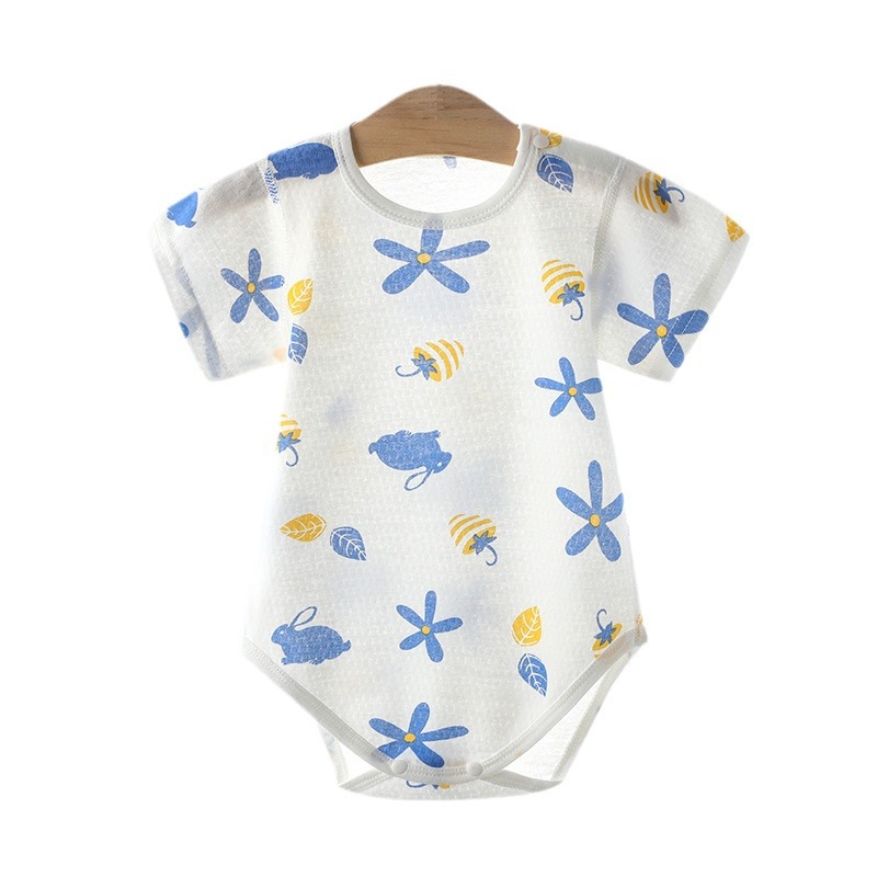 Baby's Fart Clothes Summer ins Thin Style for Boys and Girls Baby Class a Pure Cotton Triangle Hattie for Newborns Climbing Clothes Jumpsuit