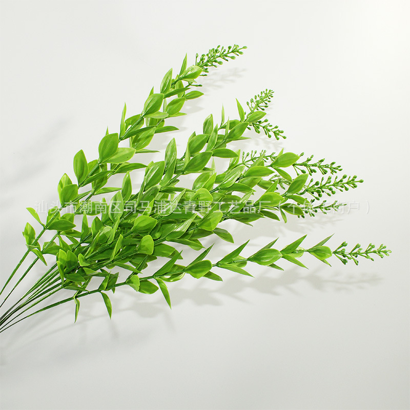 Amazon's Popular Simulated Pine Needle Aquatic Accessories Cross-Border Christmas Aquatic Decoration Accessories Simulated Leaves