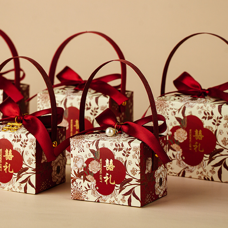 New Wedding Candy Box Chinese Style Wedding Souvenir Candy Box High-End Empty Box Large Capacity Wholesale