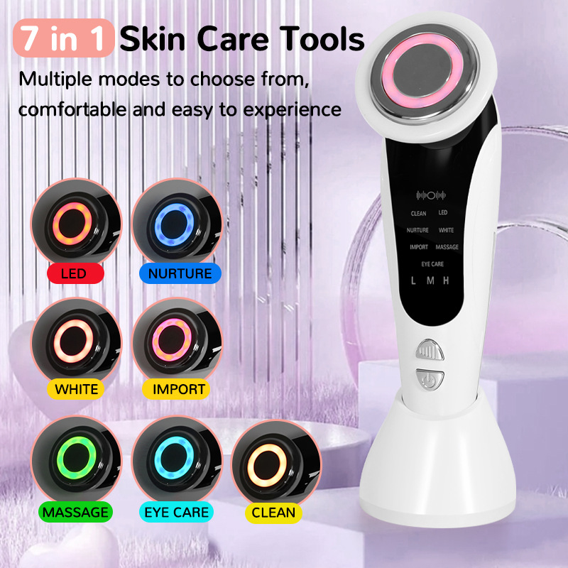 Beauty Instrument Introduction Instrument with Ems Ion Facial Color Light Beauty Instrument Skin Care Instrument Microcurrent Red Light Skin Rejuvenation