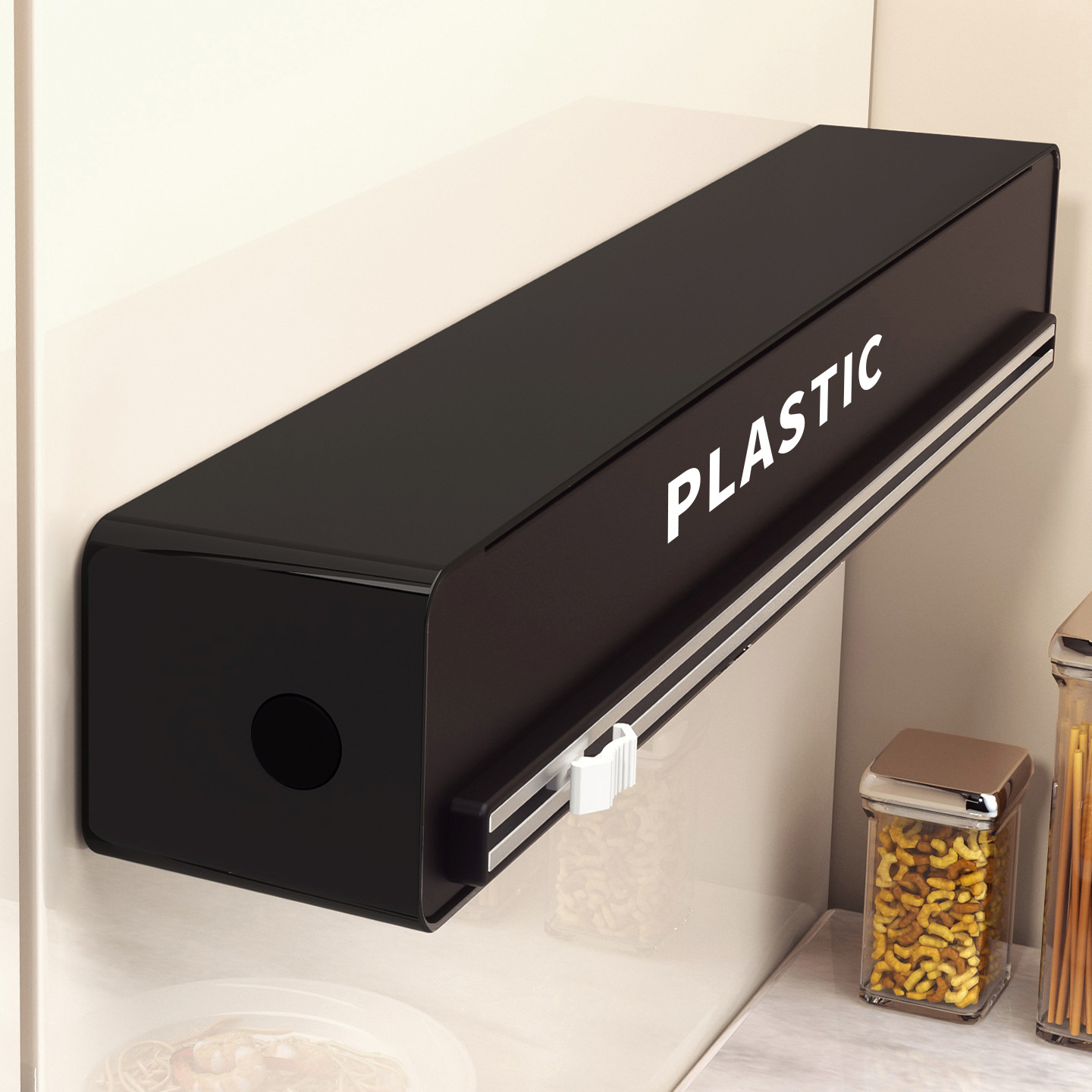 501 Plastic Wrap Cutter Kitchen Household Tin Foil Baking Paper Magnetic Wall-Mounted Plastic Wrap Cutting Box Sliding Knife