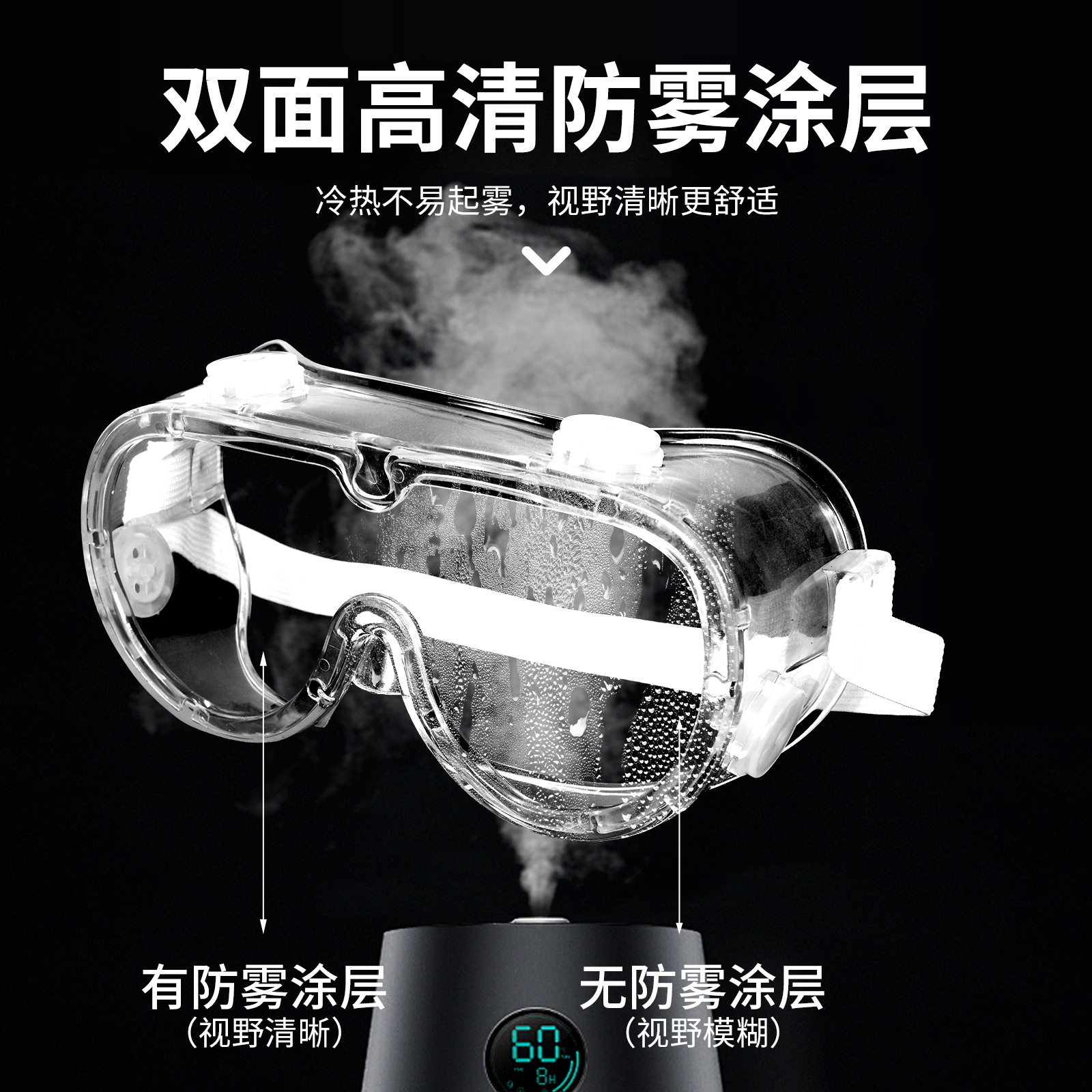 Chenlong Protective Goggles, Anti-Fog Eye Mask, Anti-Impact Labor Protection, Transparent Fully Enclosed Four-Bead Protective Glasses