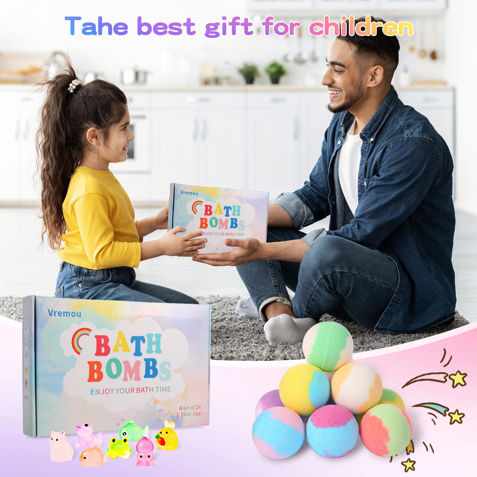 Children's bubble bath ball suit contains toys surprise luminous doll ball for boys and girls Christmas gift