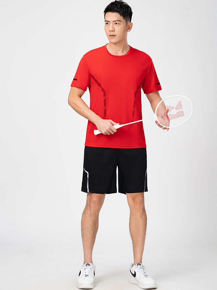 Summer men's plus size ice silk thin short sleeve shorts two-piece suit fashion casual t-shirt set with control 68