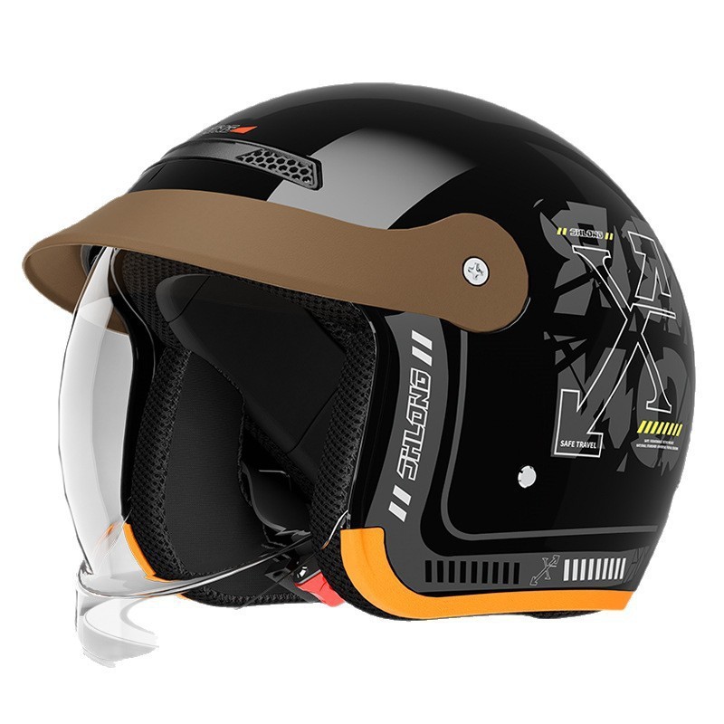 3C Electric Vehicle Motorcycle Helmet Push-In Lens Half Helmet Men's and Women's Rain-Proof and Fog-Proof Safety Helmet Winter Helmet Warm Helmet