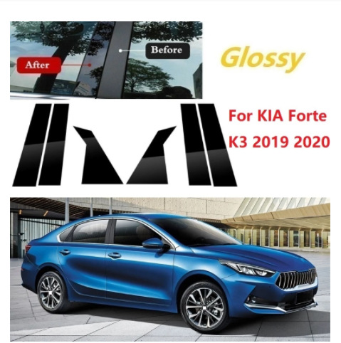 Подходит для KIA 2019-2022 K3 накладка на окно KIA Forte K3PC пластиковые черные наклейки на центральную стойку