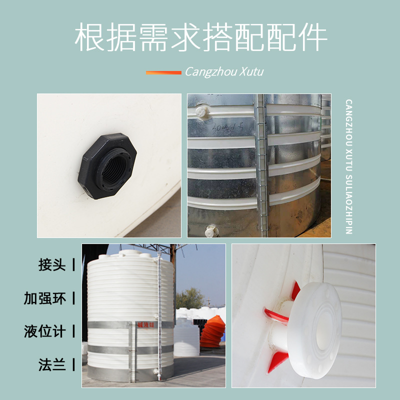 Thickened Plastic Water Tower Food Grade Pe Bucket Outdoor Vertical Plastic Water Tank Fire Water Storage Tank Spot Manufacturer