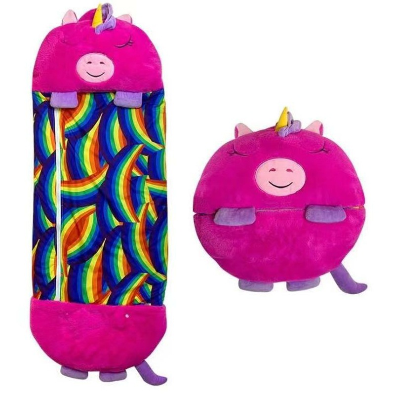 New Cross-border Amazon Sleeping Bag Children's Folding Pillow Cartoon Animal Children's Sleeping Bag Kick-proof Children's Sleeping Bag