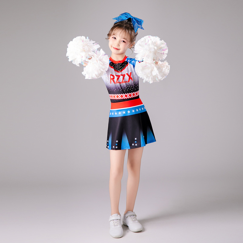 Children's Cheerleading Performance Clothing Long-Sleeved New Girls' Cheerleading Performance Clothing Aerobics Competition Competition Clothing