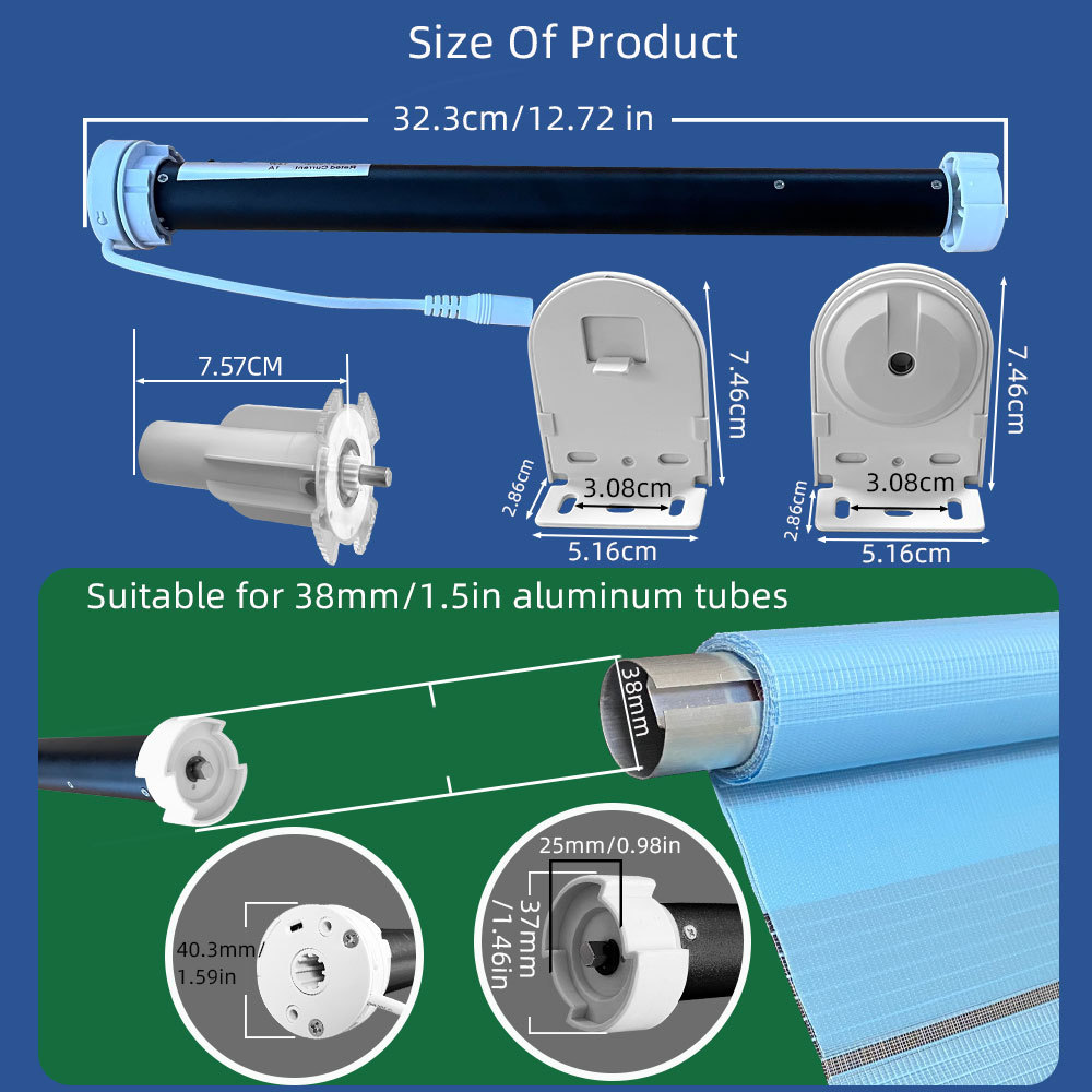 Foreign trade for graffiti wifi intelligent roller shutter motor for 38mm aluminum tube voice control electric tubular motor