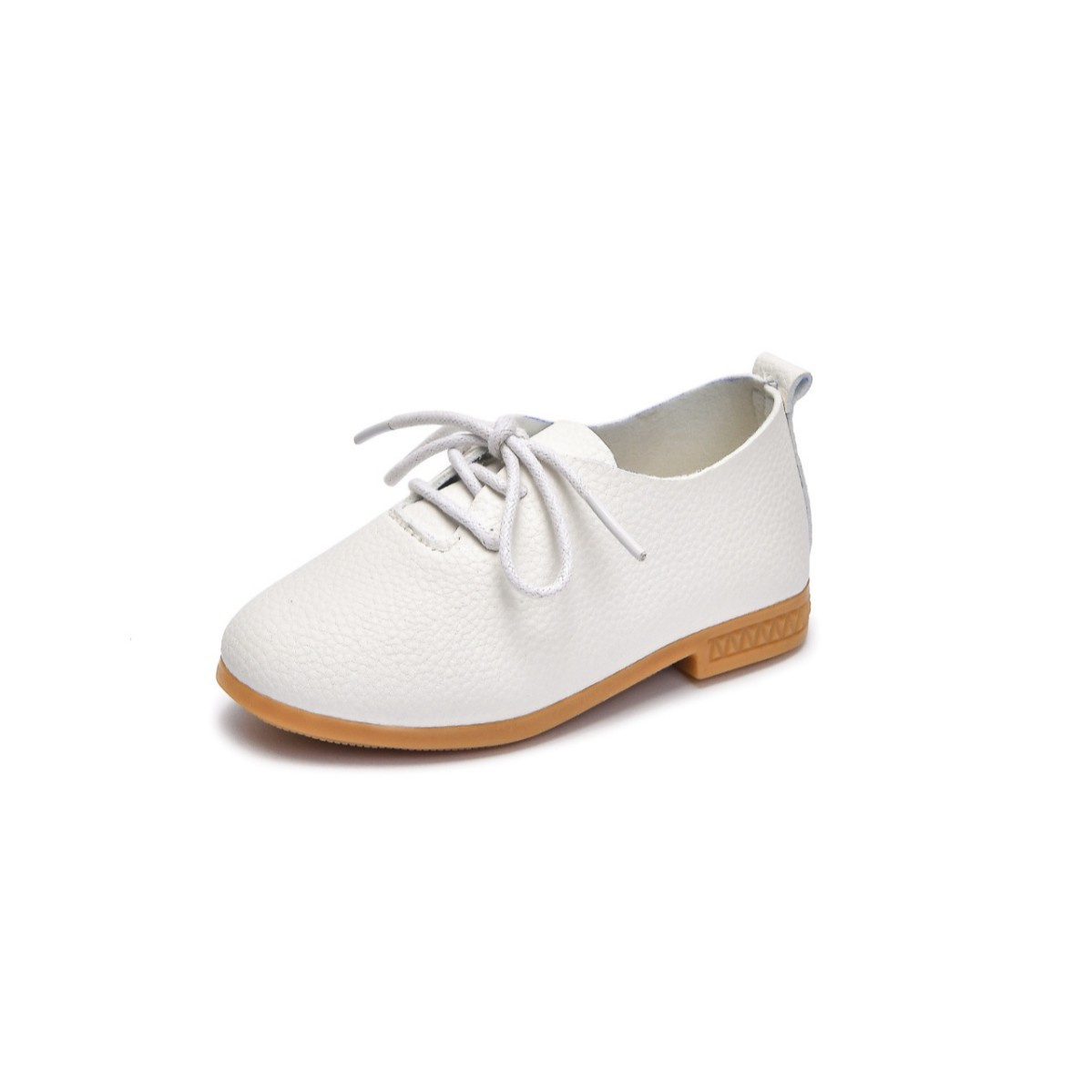 Girls' leather shoes foreign trade 2025 spring new little girl soft bottom bean shoes big children shallow mouth shoes wholesale