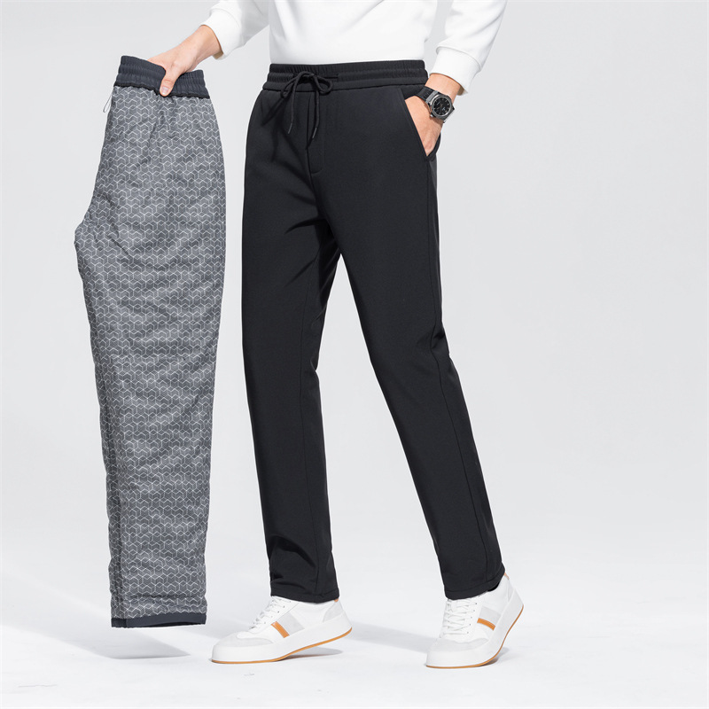 Men's Down Pants Outer Wear 2024 New Winter Loose Casual Outdoor Warm Duck Down Pants Men's 1503