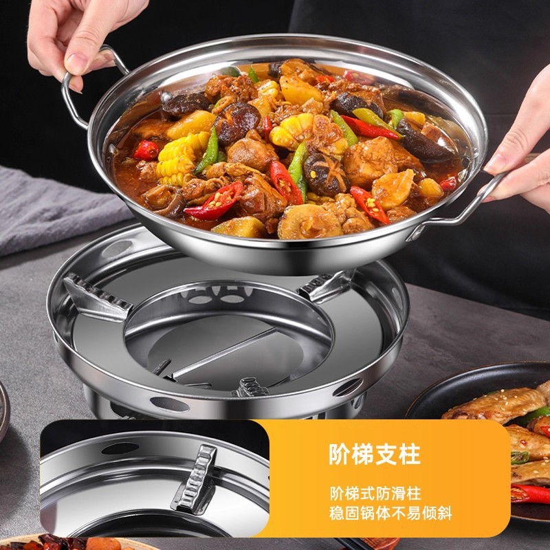 Alcohol Stove for Dry Pot Cookware, Household Small Hot Pot Special Stove, New Commercial Stainless Steel Pot Base