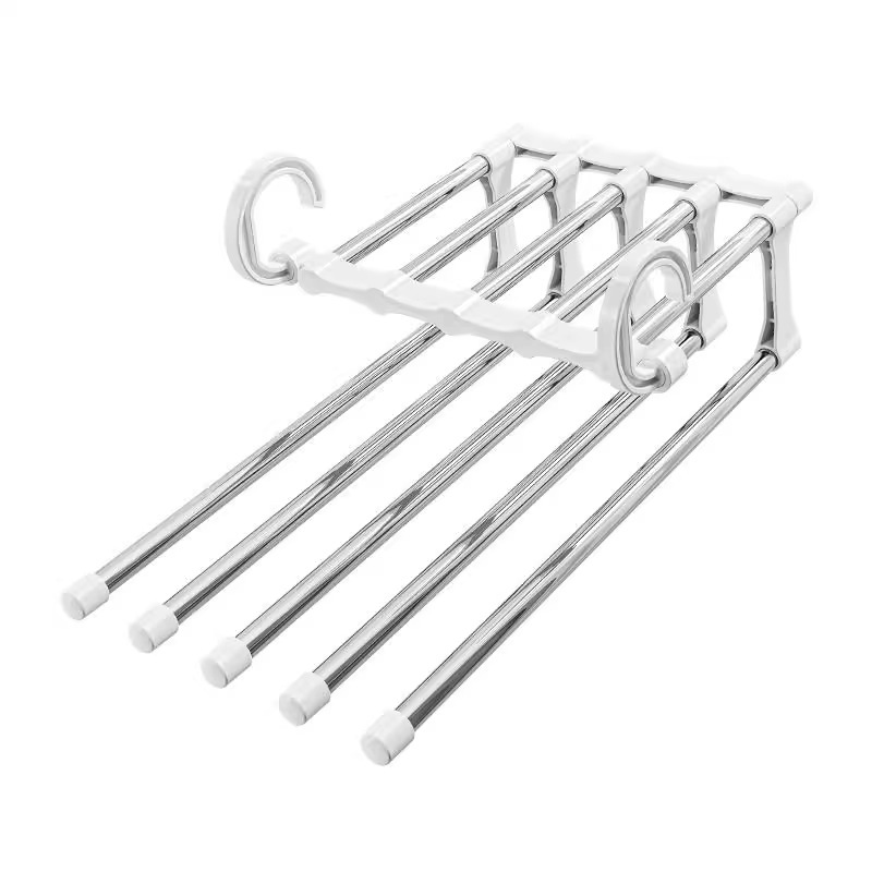 Folding Pants Rack Multi-functional Multi-layer Storage Artifact Pants Hanger Household Hanging and Vertical Seamless Pants Clip Wardrobe Punch-free