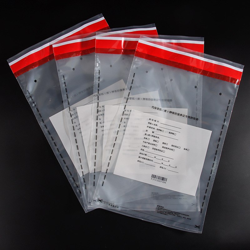 Pe Anti-Counterfeiting Bags, Document Bags, Confidential Sealed Bags, Bank Plastic Bags, Disposable Anti-Counterfeiting Vacuum Bags