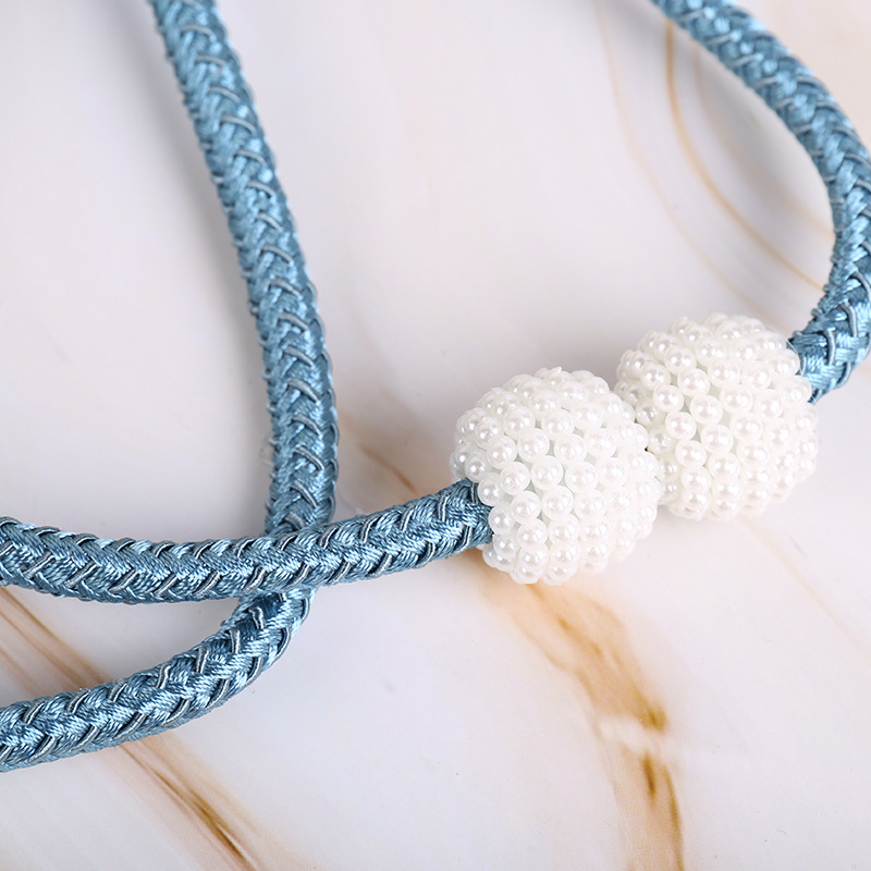 Punch-free curtain strap rope curtain strong magnetic pearl buckle hanging ball self-priming window decoration accessories manufacturers wholesale