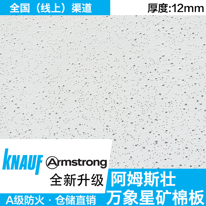 Armstrong Knauf Mineral Wool Board 12 Thick Asbestos-Free High Cost-Effective High Moisture-Proof Sound-Absorbing and Mildew-Proof Ceiling