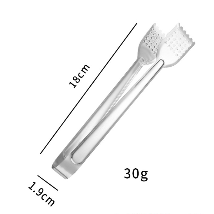 Ice clip stainless steel ice food clip baking barbecue clip small size sugar clip Linyi large milk tea equipment clip