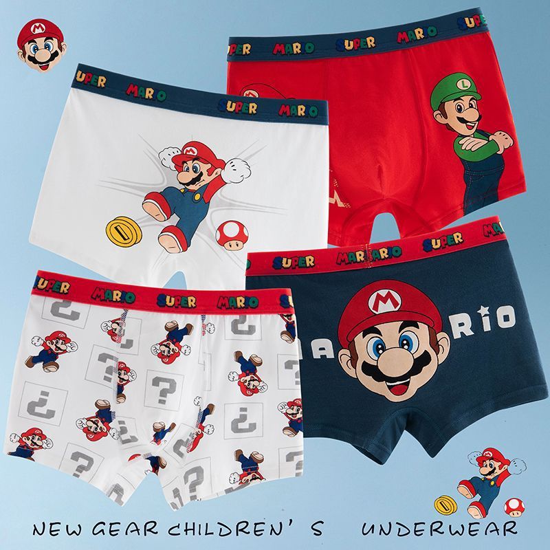 Southeast Asia Cross-Border Cartoon Pattern Boys' Underwear Children's Little Boy Boxer Briefs Big Kids Comfortable Non-Binding