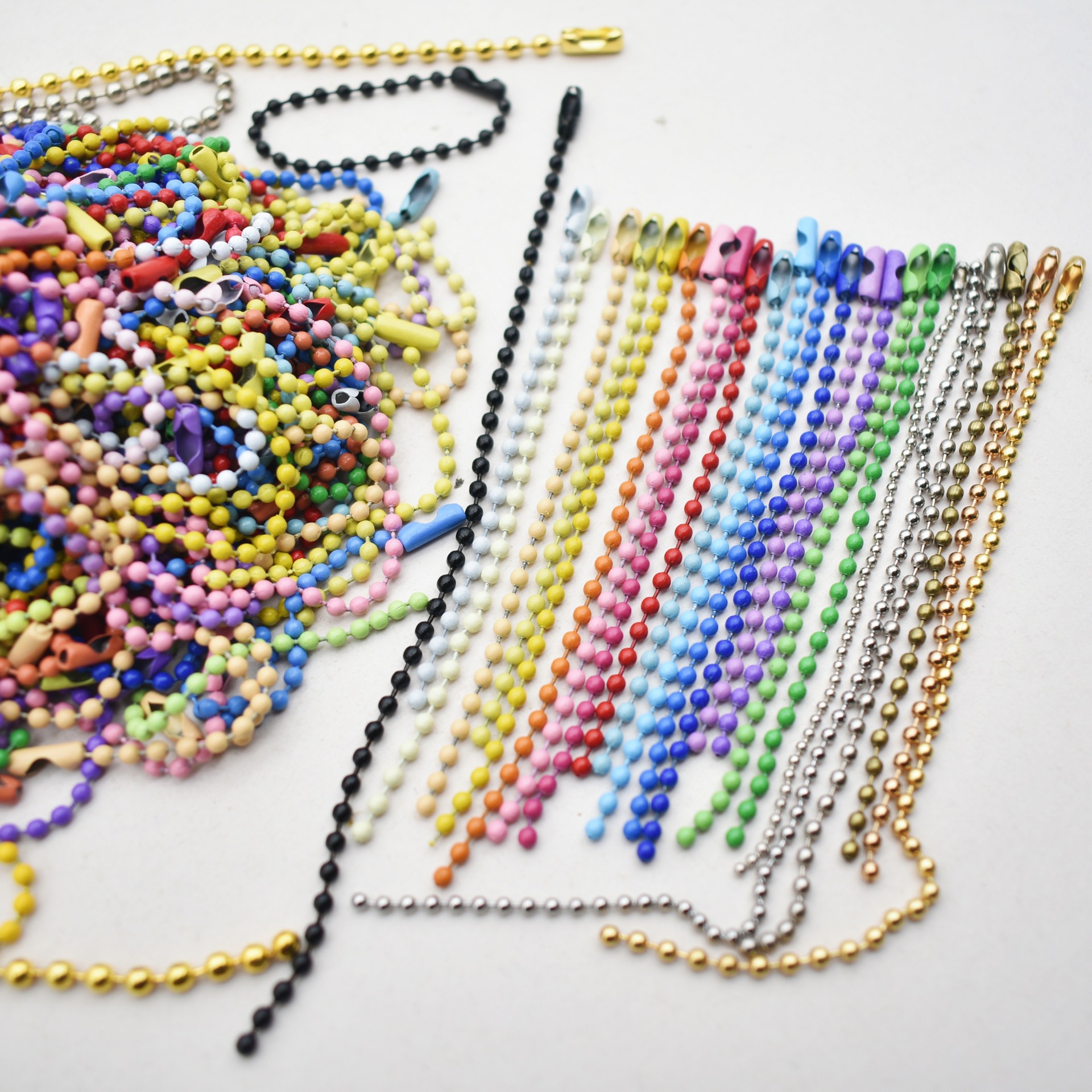 DIY handmade jewelry accessories wholesale in stock 2.4mm candy color tag bead chain paint color goo card chain