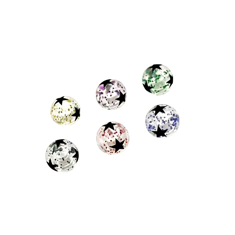 Cross-border printing star surrounding glitter ball acrylic tongue nail printing five-star navel ring piercing ear bone nail replacement ball