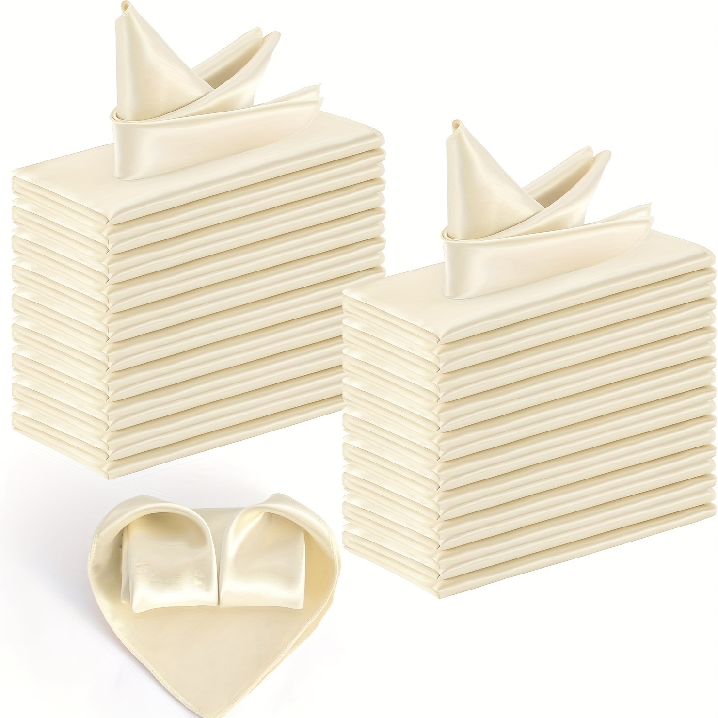 Satin Napkin Cloth Silks and Satins Polyester Smooth Hotel Luxury Table Decoration Wedding Christmas Wholesale Cross-Border Cloth