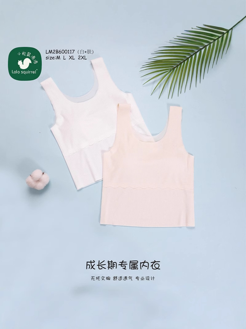Little Squirrel Lolo Girls Underwear Girls Second Stage Development Early High School Students Summer Thin Bra