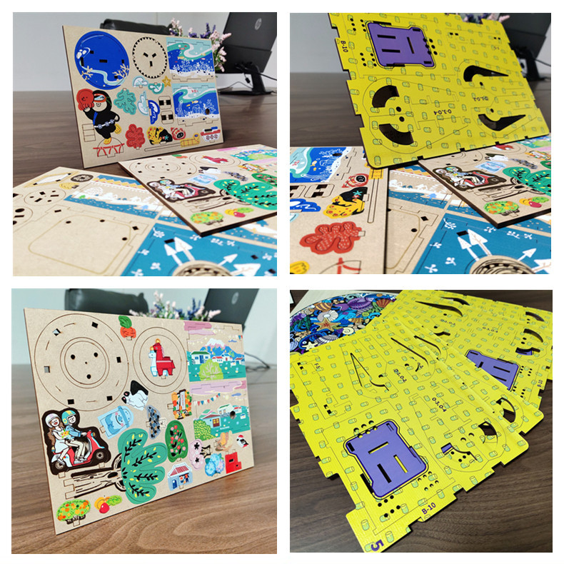 Wood acrylic UV printing processing flat color printing digital color printing 3D relief spray painting