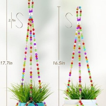 Crystal Bead Flower Pot Hanging Basket Net Bag Long Style Plant Fresh Home Gardening Hanging Basket Net Bag Plant Flower Pot Net Bag