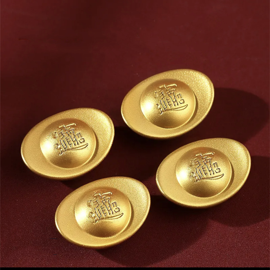 Alloy Sand Gold Ingot Solid Ornaments Brass Rotating Opening Housewarming Gift Manufacturer One Ingot Ingot Decorative Ingot