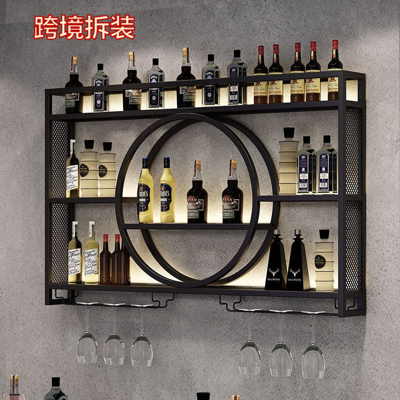 Настенный винный стеллаж из железа, современный, разборный, для ресторана