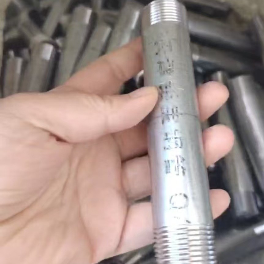 Galvanized Pipe Single-Thread Head Double-Thread Head External Thread Galvanized Pipe Double-Headed Extended External Thread Round Pipe Double-Thread Head Carbon Steel