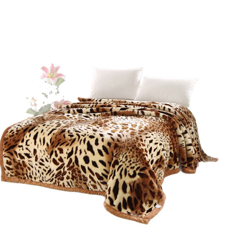 Cross-Border New Double-Layer Thickened Raschel Blanket Wedding Single and Double Double-Layer Thickened Blanket Manufacturer Cover Blanket