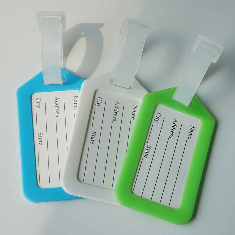 Cross-border PP luggage tag logo boarding name carry-on tag checked luggage information tag multi-function luggage tag