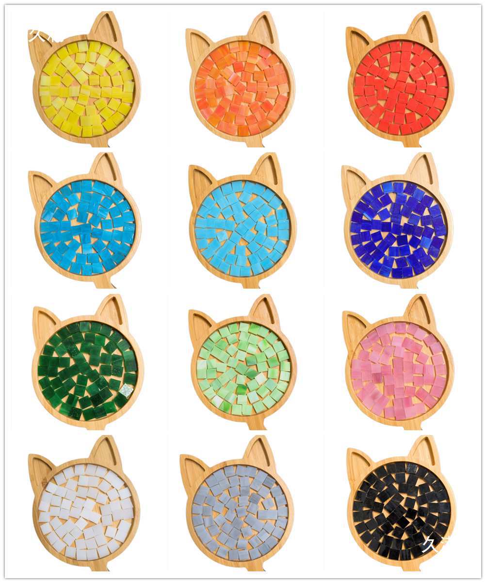 1cm Mica Mosaic Inlaid Art DIY Creative Handmade Graduation Design Material Double-Sided Colored Glass Loose Particles