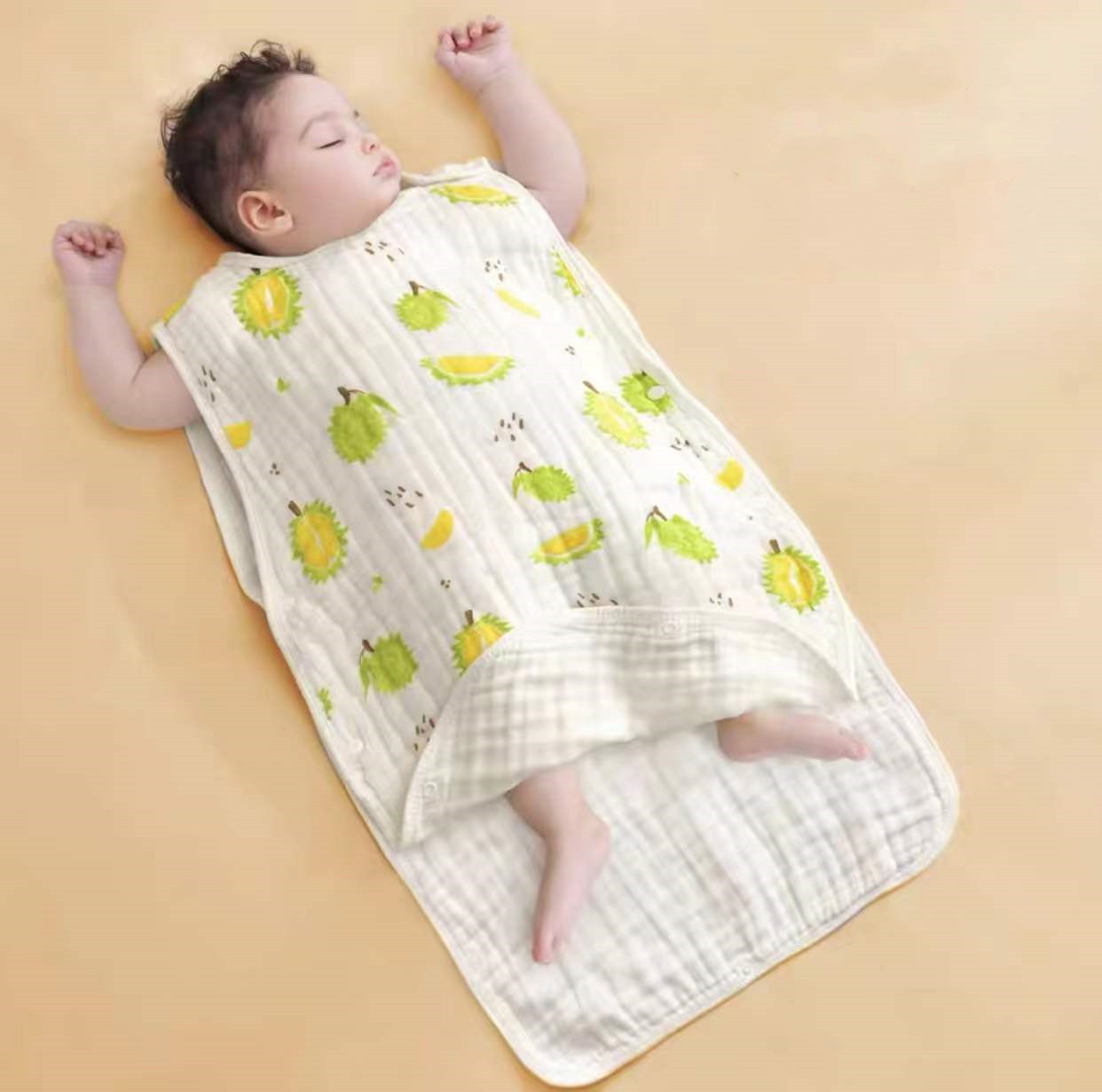 Newborn Gauze Sleeping Bag Spring and Summer Thin Two-Piece Vest Anti-Kick Quilt Four-Six Layers Infant Cotton Gauze