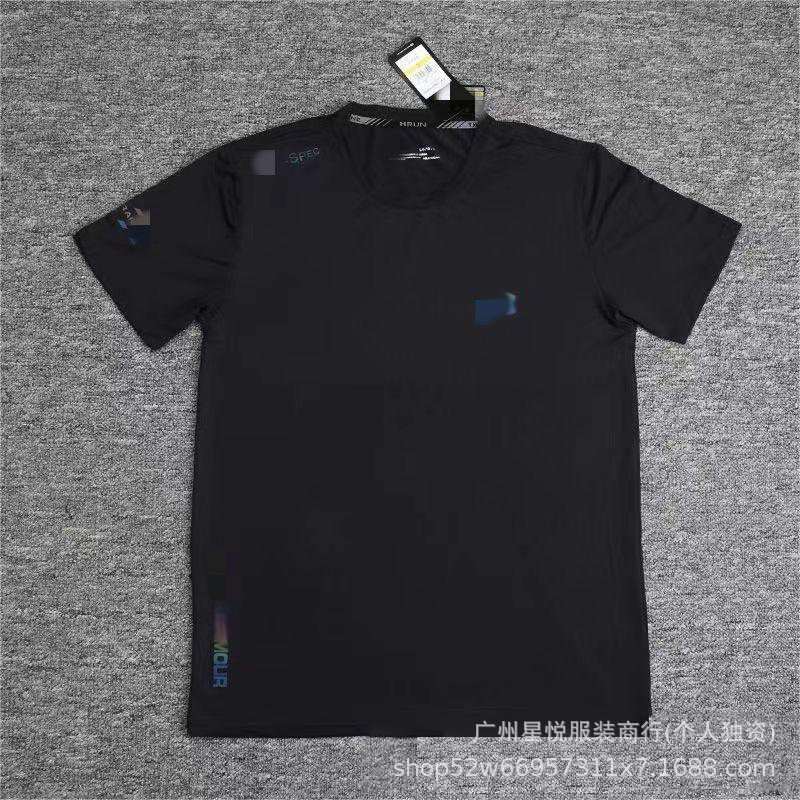 Summer Cross-Border Men's Sports Quick-Drying Ice Silk T-Shirt Outdoor Training Running Fitness Lightweight Large Size Casual Short-Sleeved