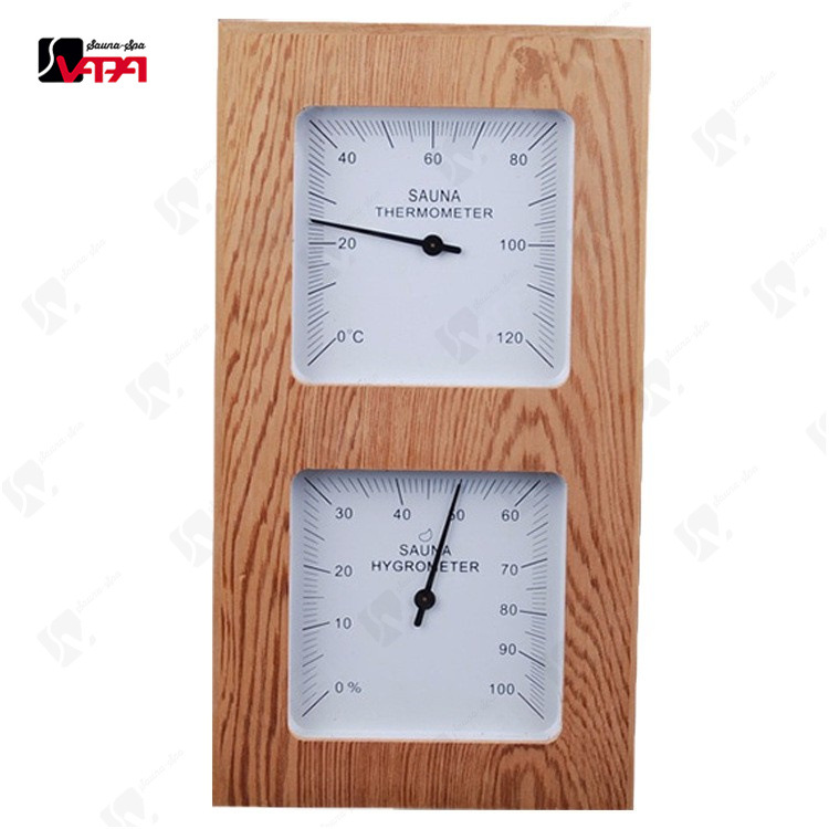 Импортный термометр и гигрометр из цельного дерева, прямоугольный двойной стол, для сауны и потоотделения