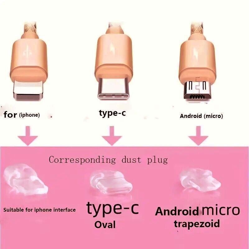Simple Transparent Suitable for Type-C Apple Android Interface Diy Charging Port Plug Mobile Phone Dust Plug Plug Plug