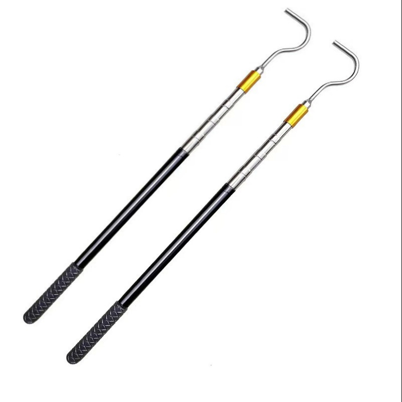 Большая телескопическая удочка из нержавеющей стали, портативный открыватель для тента, резиновая ручка, мини телескопическая удочка