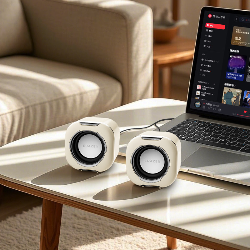 New Lenovo Ecological Power Desktop Small Speaker Stereo Two-Channel Wired Subwoofer Black Speaker