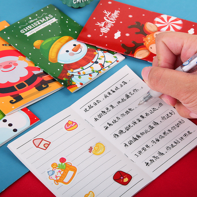 Cartoon Christmas Notebook Portable Pocket Notepad Student Children's Holiday Gift Christmas Gift Wholesale