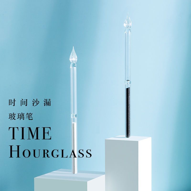 Time Hourglass Glass Pen Handmade Dipped Glass Pen Color Ink Dipped Water Student